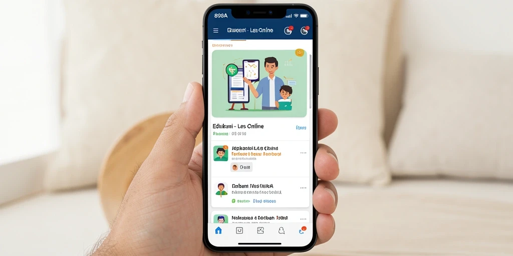 Tampilan antarmuka aplikasi Les Online 898A yang menarik dan fungsional.