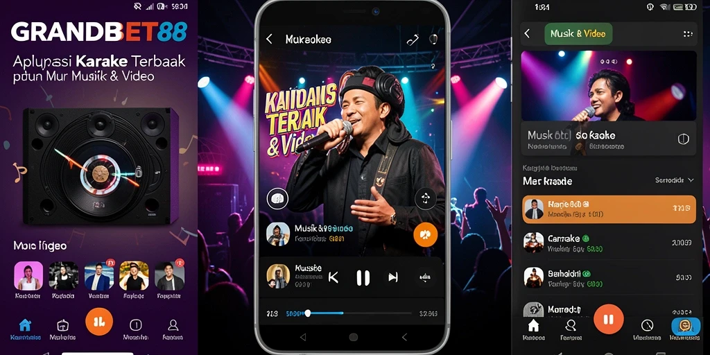 Antarmuka pengguna intuitif dari aplikasi GRANDBET88 untuk Karaoke.