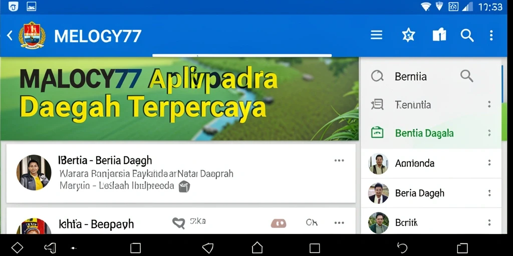 Tampilan antarmuka utama MELODY77 yang informatif dan menarik.