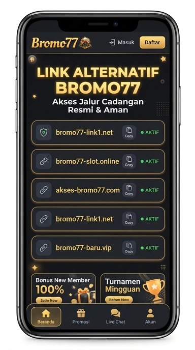 Tampilan link alternatif bromo77