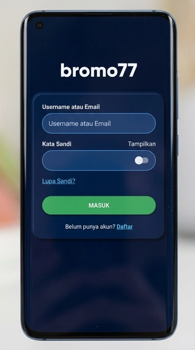 Tampilan halaman login bromo77