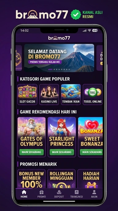Tampilan kanal resmi bromo77